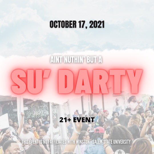 JuiceKrewEnt's tweet photo. 😤 YES WE ARE HAVING A #SUDARTY TO KICKOFF HOMECOMING WEEK

“THE LIVEST WEEK EVER” TO BE EXACT 😅
YALL ALREADY KNOW THE VIBES, 21+ &amp; ALUMNI COME HAVE SOME FUN

🎵BY: @dj3rdd &amp; @iamdjtm 
🎤BY: @dpthemc 

LINK IN BIO
#WSSU #LIVESTWEEKEVER #HOMECOMING 

https://t.co/CFftQtPxDd https://t.co/DNI1pklpLp