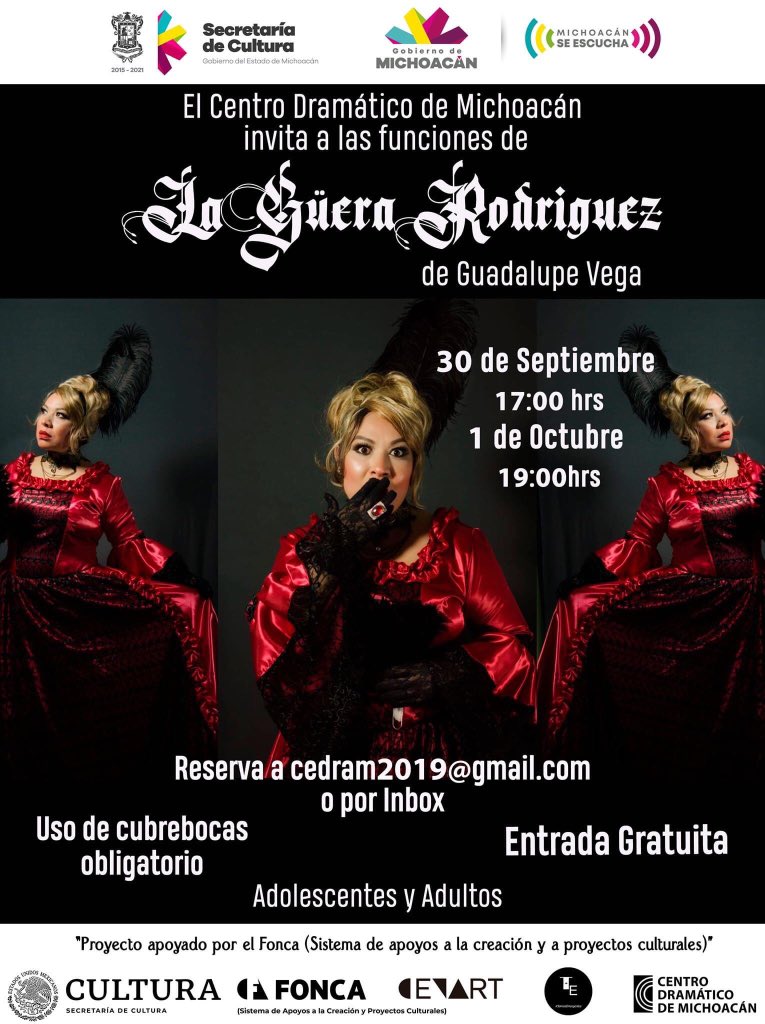 guadalupevegaa's tweet photo. 📣Atención 📣
¡Raza! #Emergentes 🎭
Nos vemos en #Pátzcuaro
En un escenario que es todo un #Culto para cualquier #actor que sabe lo significativo que es el #CEDRAM ❤️
Seaaaa 💥
#laguerarodríguez
👱🏻♀️🇲🇽 @elcedram https://t.co/XGbyGj3UqU