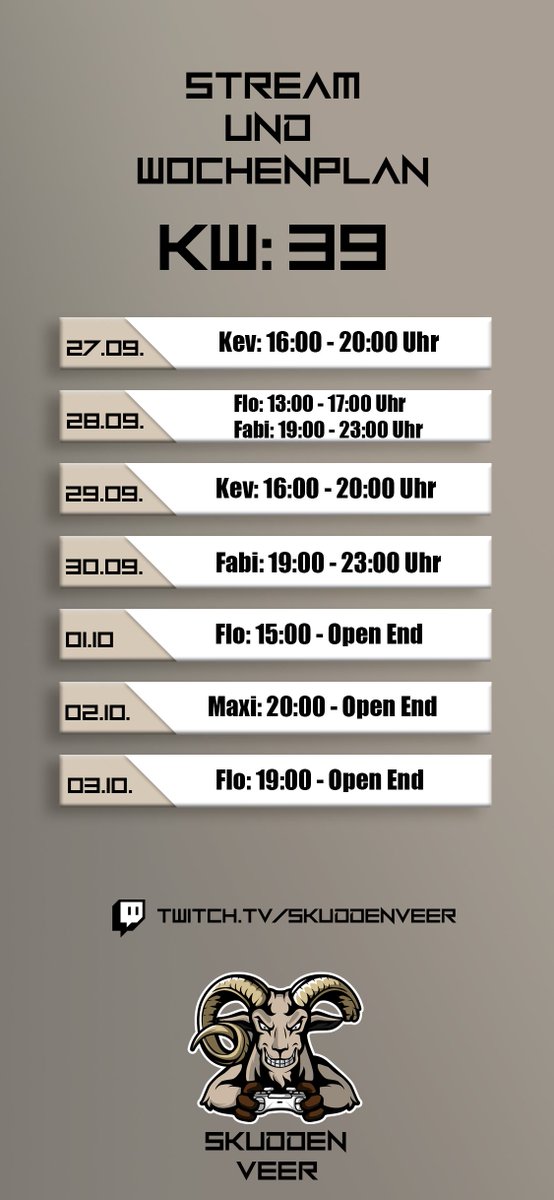 SkuddenV's tweet photo. Endlich ist es soweit!!! New World wird am Dienstag released!!! So sieht auch der Streamplan aus!!! 
#twitchstreamer #twitch #TwitchDE #twitchaffilliate #twitchgermany #NewWorld #NewWorldMMO https://t.co/pvy9rl4OdN