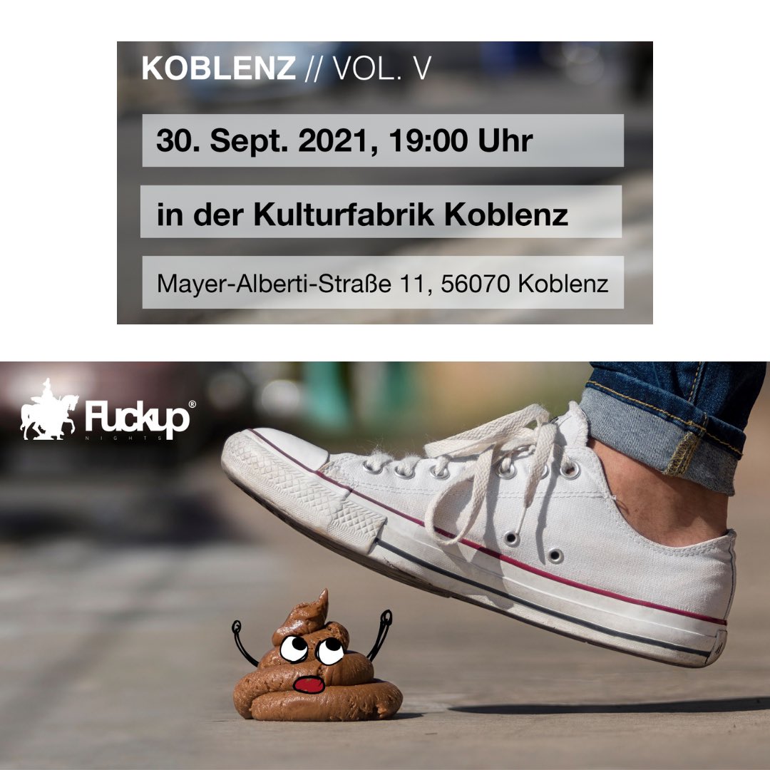 🥳🥳 Am Donnerstag ist es wieder soweit! Wir freuen uns riesig auf einen wundervollen Abend mit unglaublich tollen Storys und Learnings 🤩

Tickets findet ihr noch unter: fuckupnightskoblenz.de

Wer ist dabei? 🤗🤗