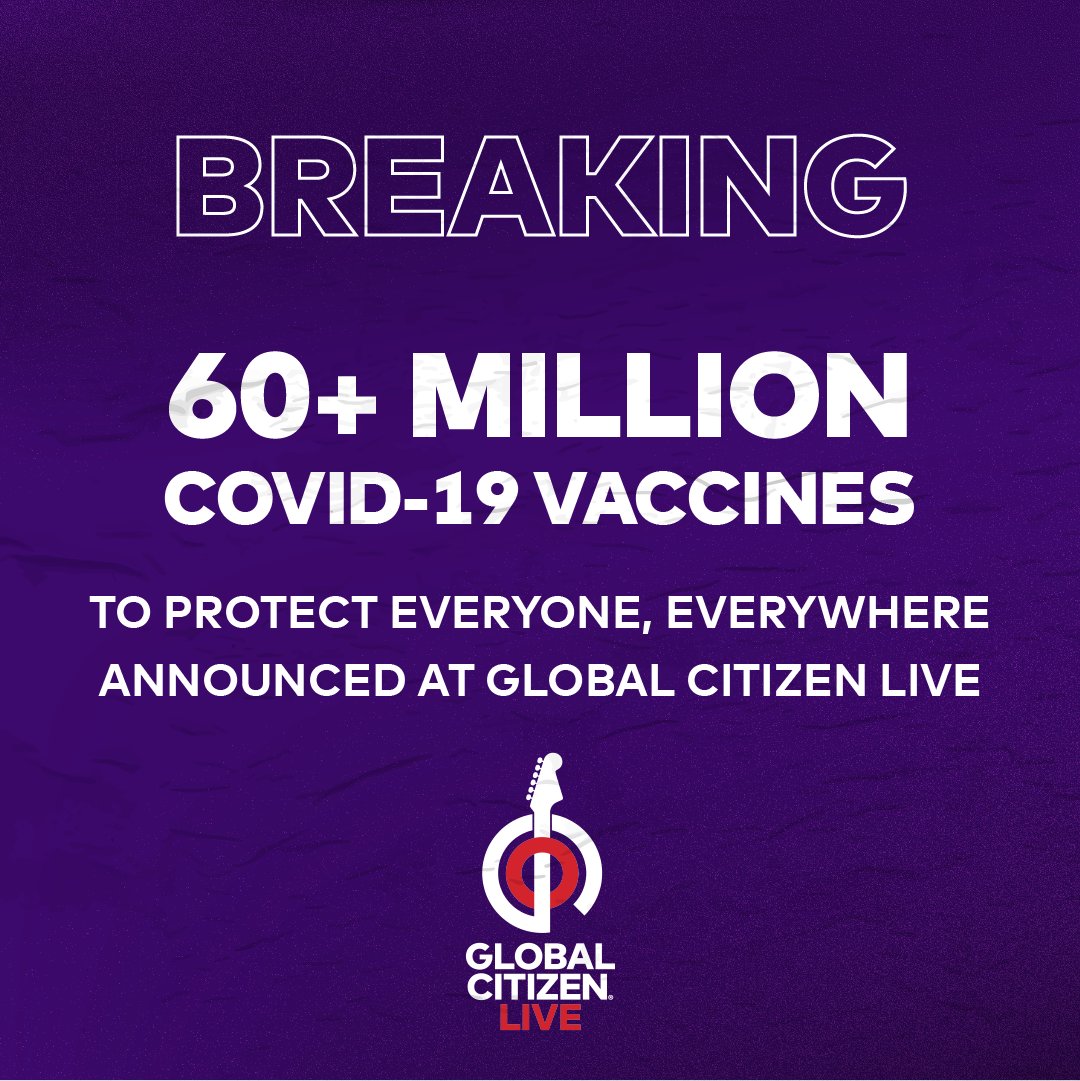 Thank you to everyone who took action for #GlobalCitizenLive!!!

💰 $1.1B to defeat poverty
🌳 157M trees to defend the planet 
💉 60M+ COVID-19 vaccines to end the pandemic

𝙔𝙊𝙐 𝘿𝙄𝘿 𝙏𝙃𝘼𝙏. Learn more about what you helped to achieve 👉 glblctzn.me/GCLIMPACT
