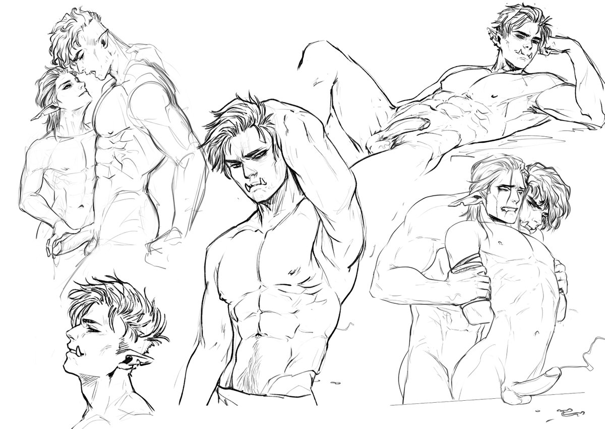 SuperMuuhCow's tweet photo. Some smexy orc sketch to water your crops and clear your skin <3 https://t.co/nitm9eg3b2