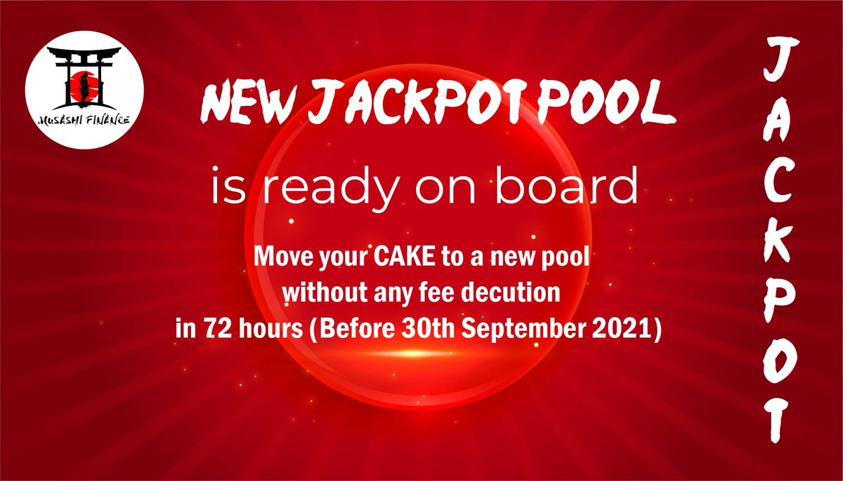 🔥Musashi New Jackpot Pool Contract is here🔥
We have upgraded Jackpot Pool
✅New Security Features
✅Remove Repetitive Winner
✅Improve Calculation for Stakers