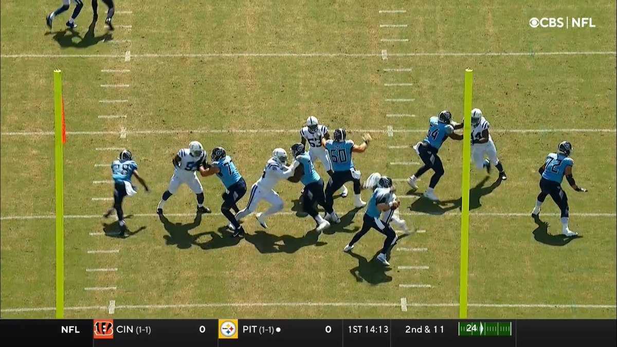 Primer drive para #Titans, primer 3&amp;out y primer sack para los nuestros (Bobby Okereke).

#ForTheShoe #NFLTwitter