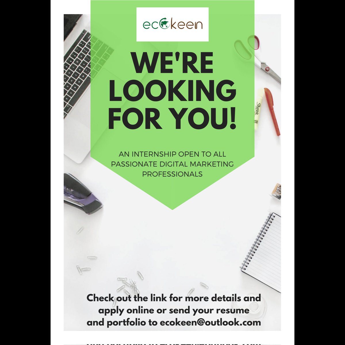 EcokeenServices's tweet photo. Adding to the seed balls we are soon going to be live with new products. Selected candidate gets to be part of an exciting launch and the Ecokeen family.
Check the details at https://t.co/7ZQQBXI0AU
If you or anyone you know is interested and eligible please ask them to apply! https://t.co/0KL83iu9hJ