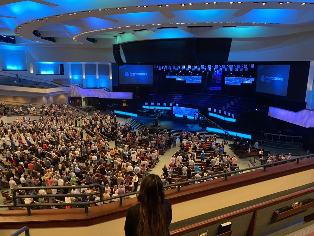 PwoodNetwork's tweet photo. Here’s a pic of @jackngraham giving the Prestonwood Network a shoutout in the service today https://t.co/ndA3KdetHi