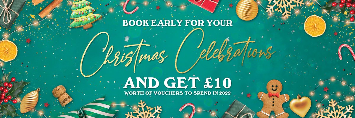 Festive Bookers get your Free £10 voucher for 2022.
Come &amp; Get them.