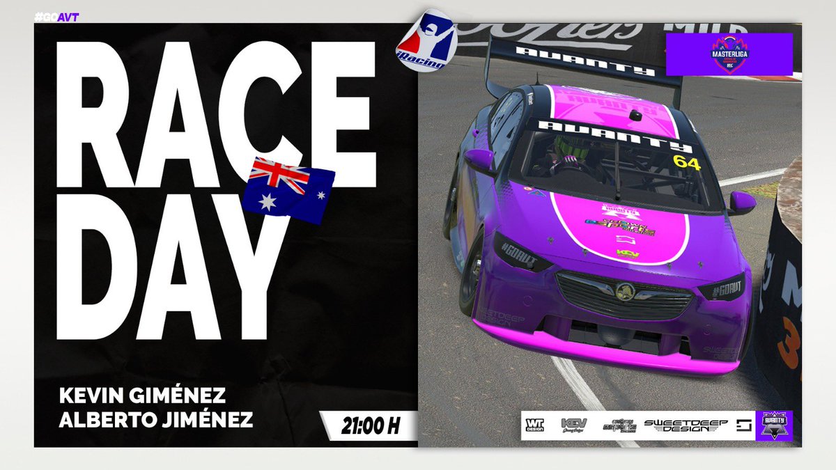 #RACEDAY | #IRACING 

🇦🇺 Hoy tenemos un gran desafío en Mount panorama, ¡estamos de vuelta en la #MLV!

⏰ // 21:00h
🏆 // <a href="/MasterligaV/">MasterLiga Virtual</a> 
👥 // <a href="/KevinCOfficial/">Kevin Giménez</a> // <a href="/alberto_js/">Alberto Jimenez</a> 
📺 // twitch.tv/lecesports

#GOAVT