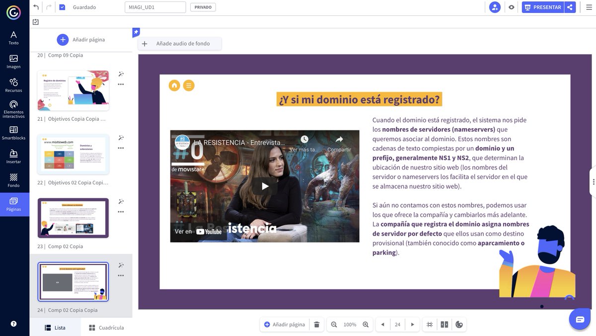 Preparando clases sobre sitios web y dominios gracias a <a href="/LaResistencia/">La Resistencia por M+</a>