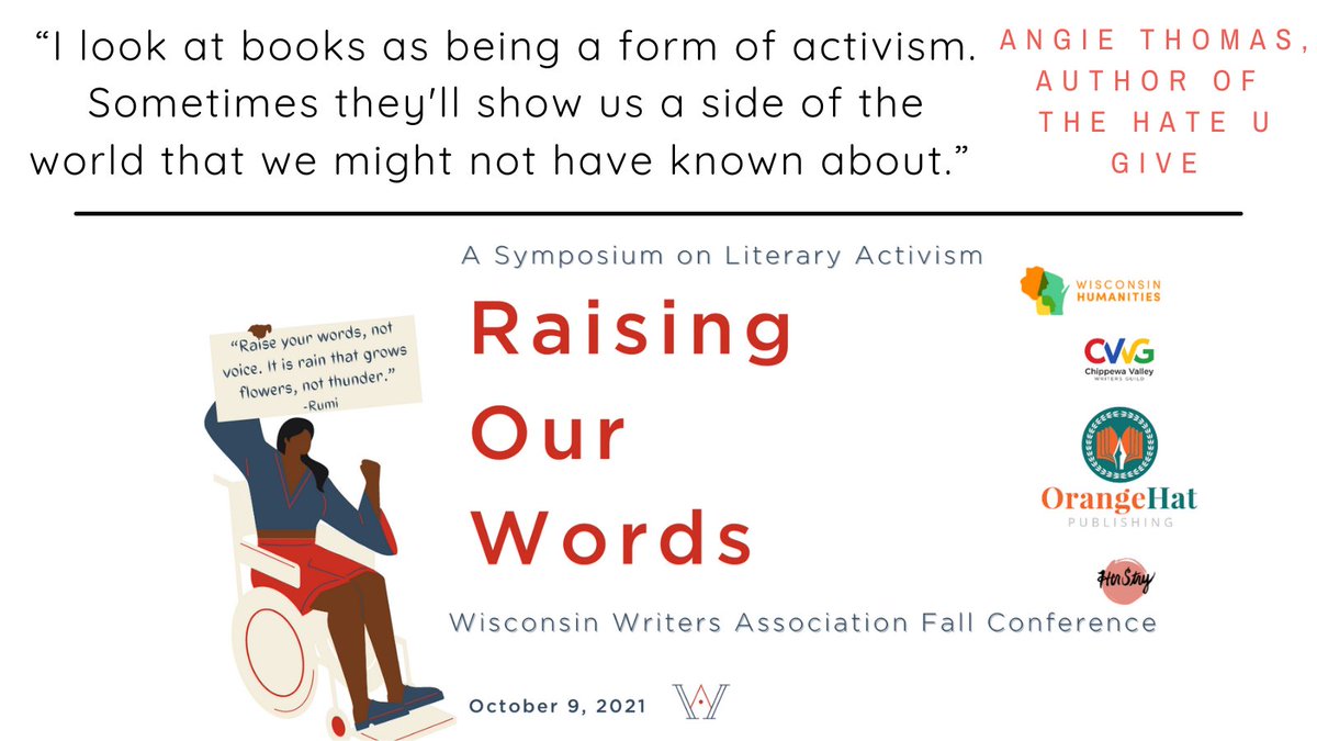 WisWritersAssoc's tweet photo. Want to know more about literary activism, what it is, and how you can make a difference as a writer? Join us October 9 for our Fall Conference.
#LiteraryActivism #Conference2021 #WisconsinWriters
https://t.co/dimQbXAzt5 https://t.co/Lo1OV9raPx