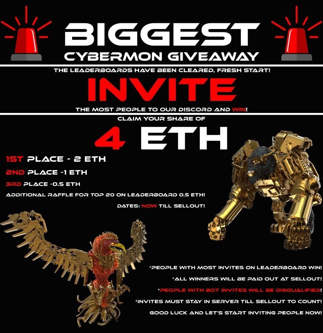 PuchinRg's tweet photo. Let’s go, time to win on big‼️
4 ETH GIVEAWAY🤯 @cybereggminter
Don’t miss your chance, jump in and try your luck https://t.co/s3Ky504OlW
#Cybermon #NFT #NFTCommunity #NFTCollectors $ETH https://t.co/KDTLLfGBMQ