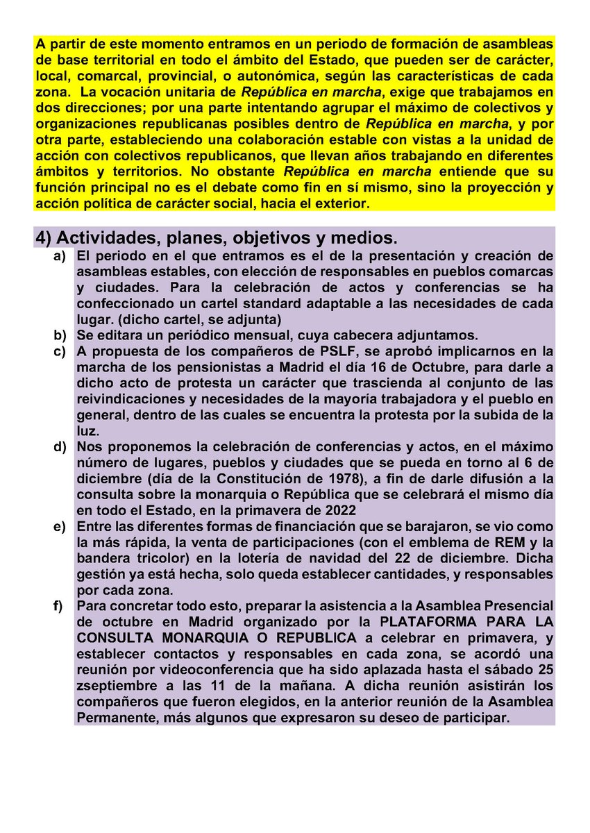 RepublicaMarcha's tweet photo. Acta de la Asamblea telemática del 18 de septiembre de 2021 https://t.co/W1MhLqqrx8