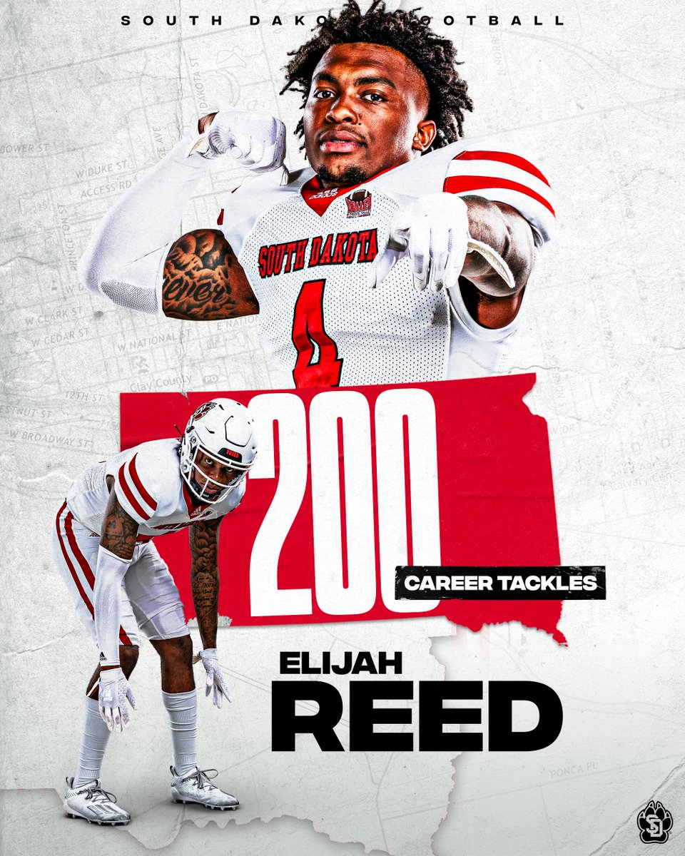 SDCoyotesFB's tweet photo. ANOTHER tackle milestone was hit lastnight.. Elijah Reed surpassed 200 career tackles! Congratulations, @YaBoii_Ej! 💪 https://t.co/jj0EJUvSmH