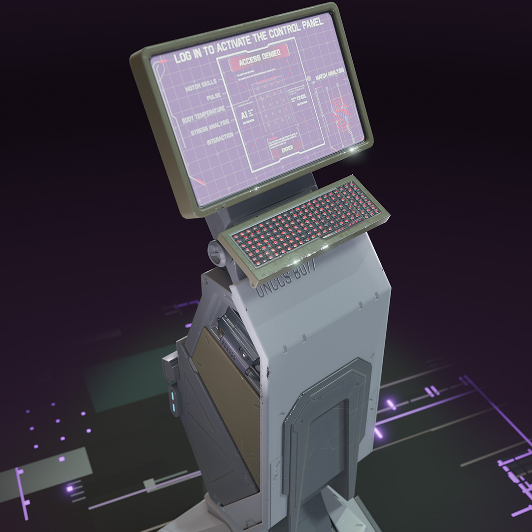iTokiyashi's tweet photo. Hi there! 
Hope you will like this 3d model of Sci-fi Terminal based on concept of Archie Whitehead ( https://t.co/FxK2SqNrFq )

#terminal #console #scifi #gameready #tech #technology #pbrtexturing
#blender #b3d #substance #marmoset #3dart #render #artwork https://t.co/EmT9r55kYi