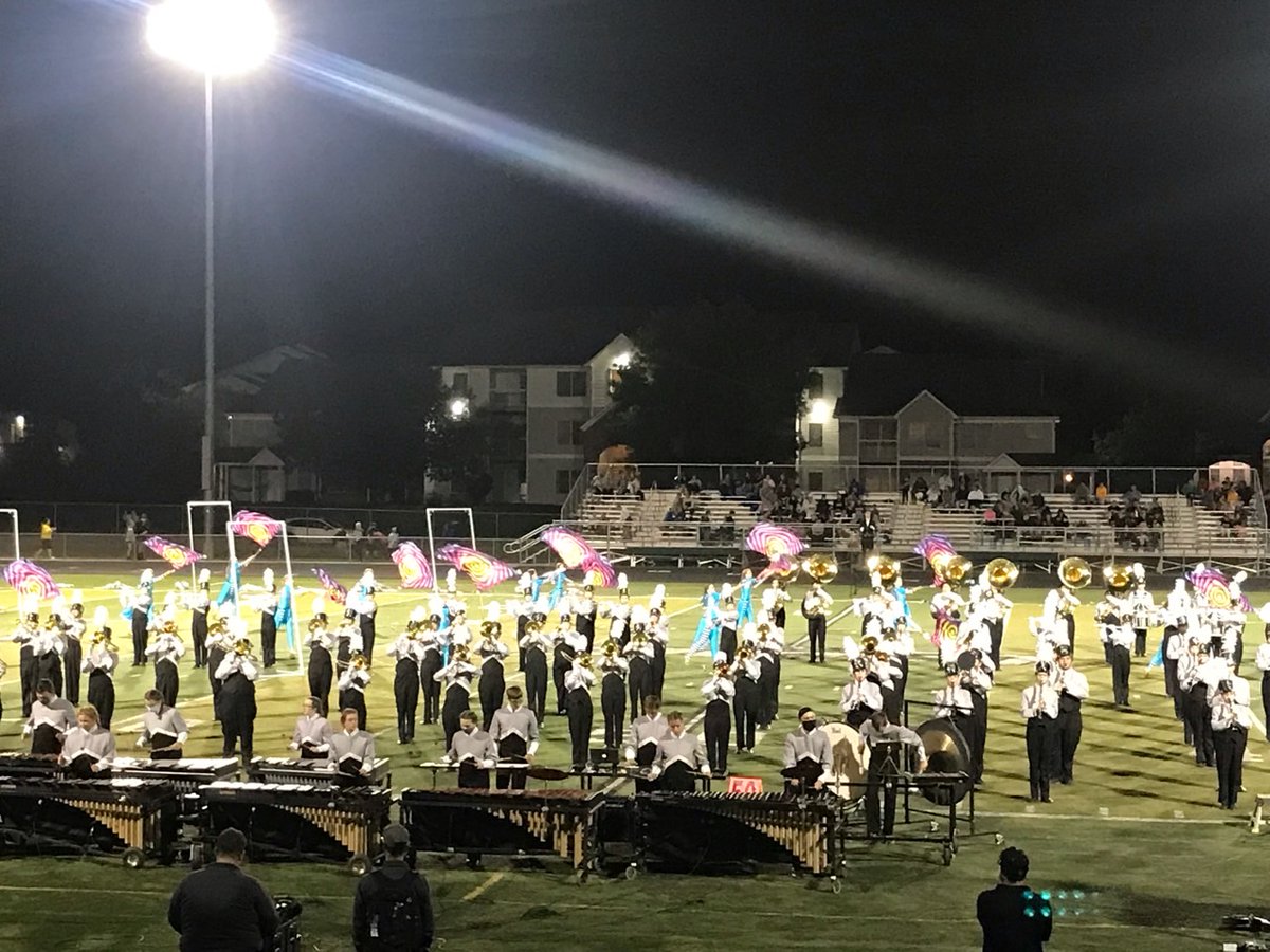 ACHSBands's tweet photo. Congratulations to the Centennial Marching Band! They won Best Color Guard, Best Soloist (Nathan Neppl, Saxophone), and 1st Place in Class 4A at the Pella Marching Dutch Invitational yesterday! #BandFamily #ThroughTheLookingGlass https://t.co/gCMULOUubT