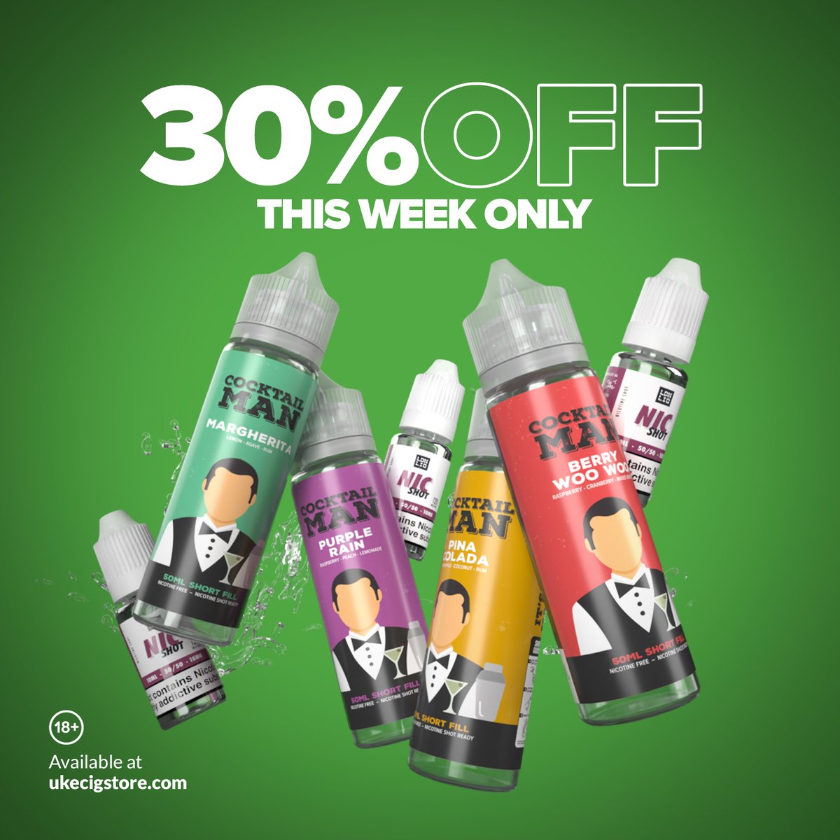UKECIGSTORE's tweet photo. Summer may be over but you can taste summer all year long with the delicious range from #CocktailMan. Fancy a Pina colada or Berry woo woo? Grab yourself your all day every day cocktail flavours, each bottle with a free nic shot and an extra 30% off
https://t.co/GKM2EOsOlA https://t.co/W7AaJvsVYB