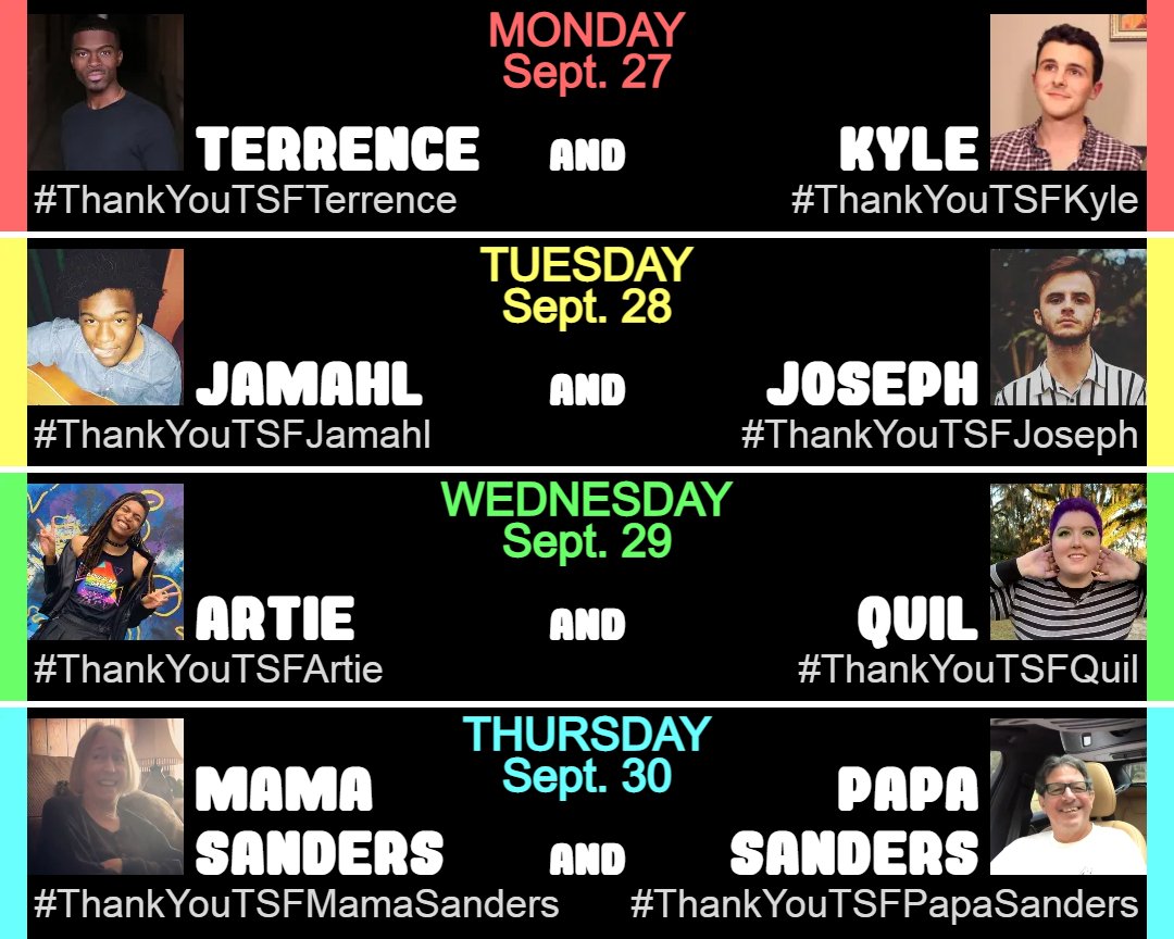 ThanksTSFriends's tweet image. Enjoying your Sunday?

Today is another rest day, but here's a reminder of the schedule for the week ahead. (The full schedule is in our pinned thread.)

It's been an amazing month so far! We hope to see ya for the final week of #ThankYouTSFriends starting tomorrow!
