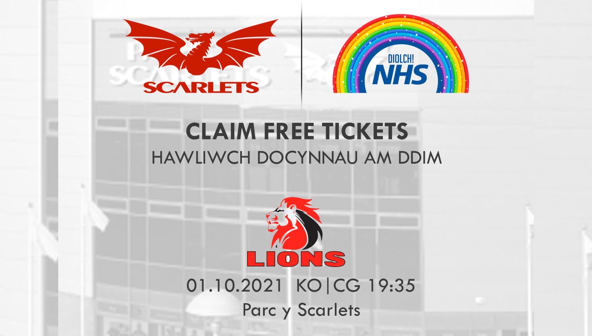 TOCYNNAU AM DDIM I WEITHWYR GIG

Rydym yn gwerthfawrogi holl ymdrech gweithwyr y GIG sydd wedi aberthu cymaint i sicrhau ein diogelwch.
Fel diolch am eich ymroddiad a gwaith caled, gallwch hawlio tocynnau am ddim i fynychu ein gêm gartref gyntaf.

🔗 marketing.scarlets.wales/nhs