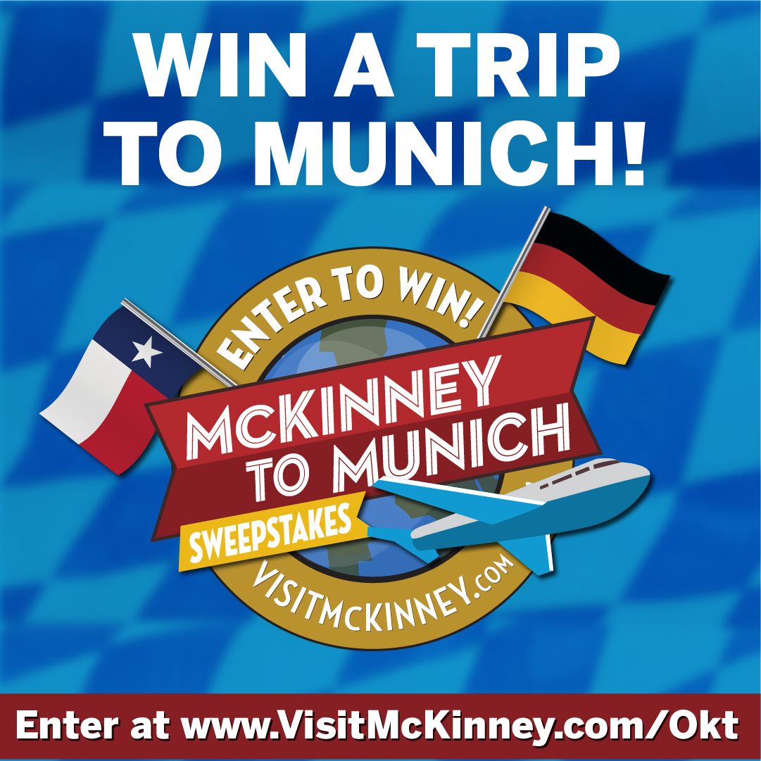 TODAY is the last day to enter our McKinney to Munich Sweepstakes. The winner will be announced on Tuesday! Enter at visitmckinney.com/okt.