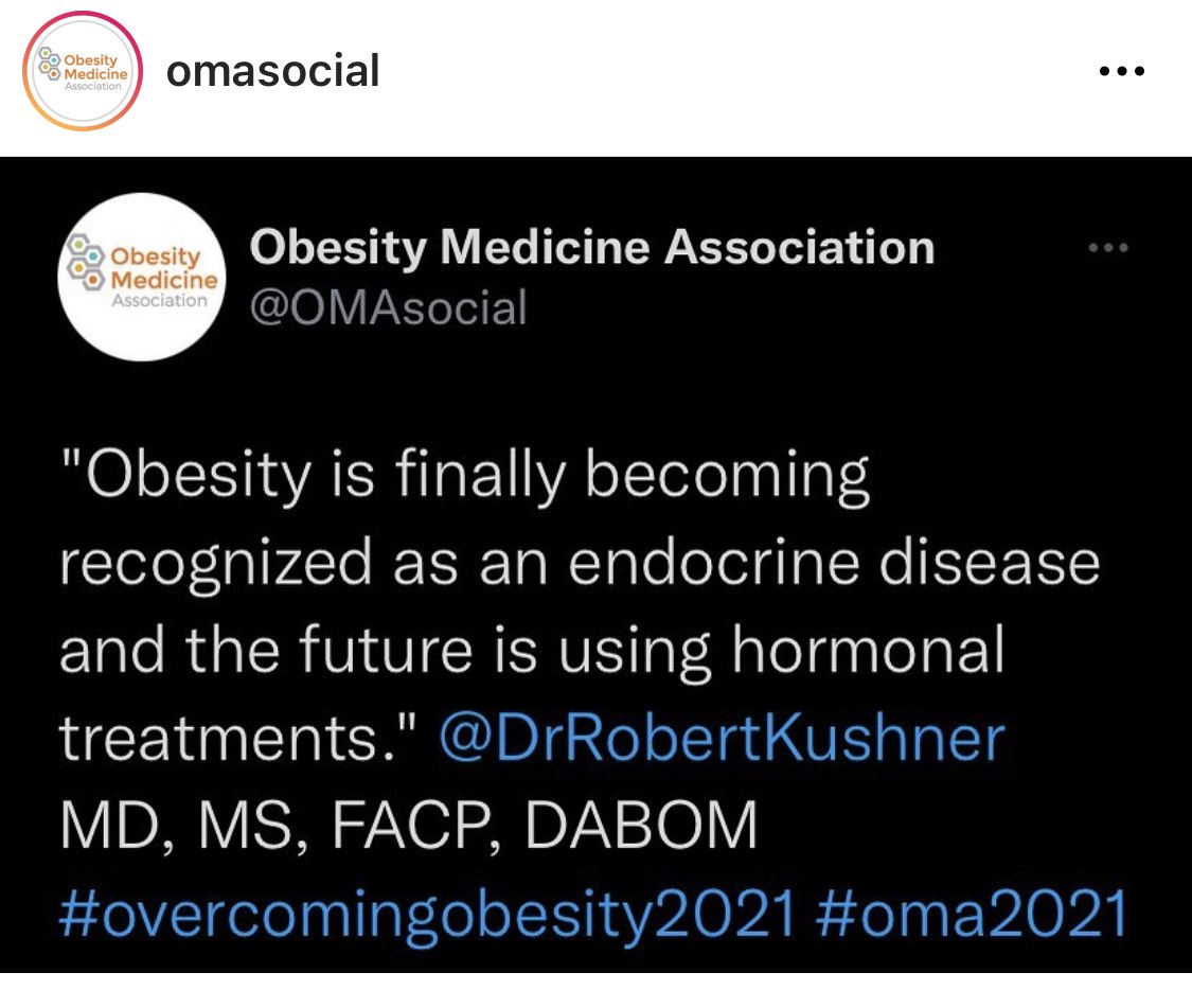 ZahraSater_MD's tweet photo. #Obesity is an #endocrine disease! Absolutely!!Thank you ⁦@DrRobertKushner⁩ https://t.co/B2OiF2tb2l