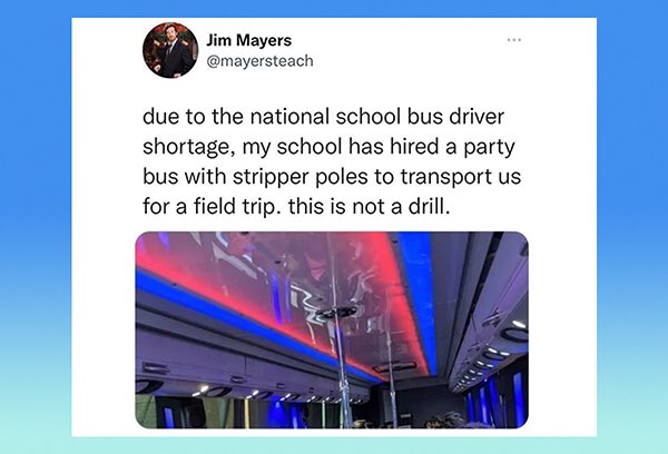 savagepresents's tweet photo. There is not a school bus driver shortage there is a shortage in livable wages. #schoolbusdrivershortage https://t.co/KEm0TCDdN0