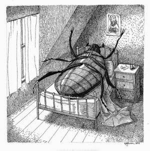 Hearing my art called "Kafkaesque" and I was SUPER confused bc according to google it means creepy/surreal which I don't think my art is... but I just learned it just refers to this guy 