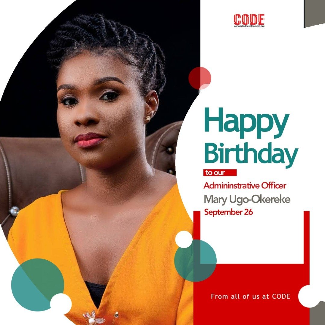 Connected_dev's tweet image. Happy Birthday to our Administrative Officer, Mary Ugo-Okereke @meeandem 
Your kind and easy personality gives off a ray of beauty to the work you do at CODE.
Best wishes to you on your day, Keep Soaring!!
#CODErs #HumansOfCODE