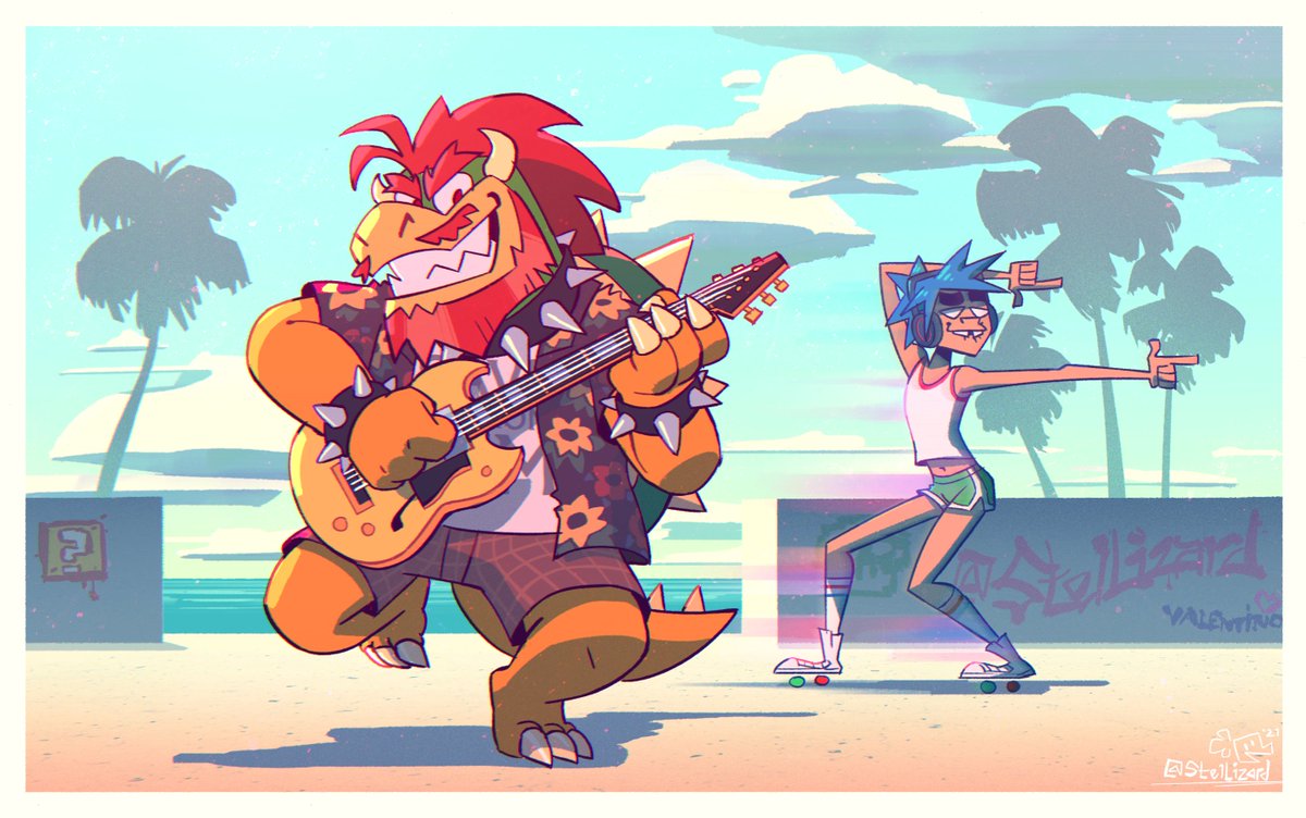 StelLizard's tweet photo. Jack Black Bowser but in that one gorillaz music video https://t.co/K3EipbKYAW