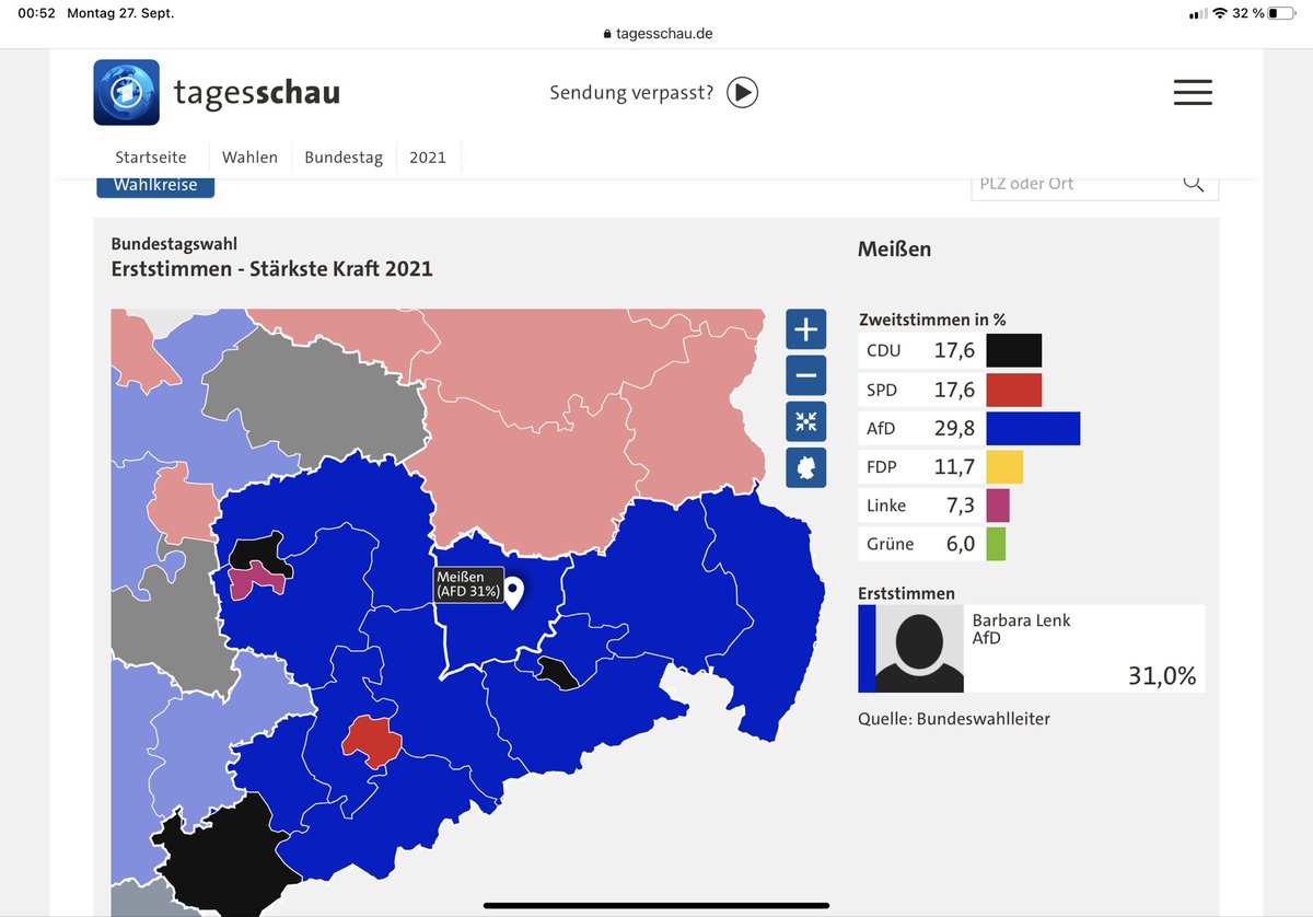 Ich habe keine Ahnung, wieviele #Bibliothekarinnen schon mal per Direktmandat in den #Bundestag gewählt wurden, von meinen ehemaligen Student/innen ist das heute sicher aber die/der erste und einzige. Die Kombination #noAfD und #Meißen macht es möglich. Mich schmerzt es.