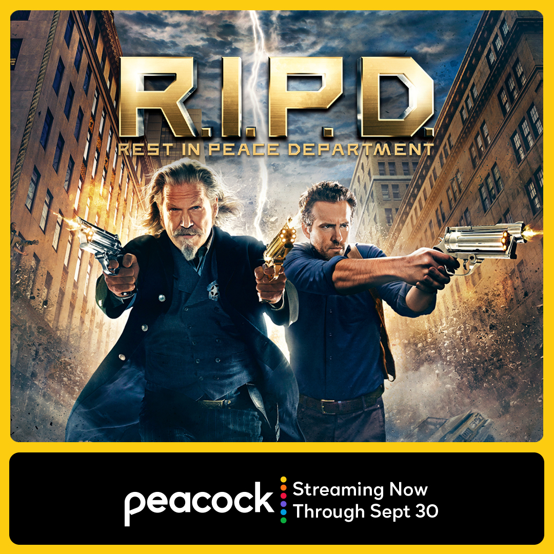 RIPDFilm's tweet photo. Ryan Reynolds and Jeff Bridges star in the hilarious R.I.P.D. streaming on @peacockTV though Sept 30.
https://t.co/QywB8CUZRd https://t.co/uxOVgiXrSS