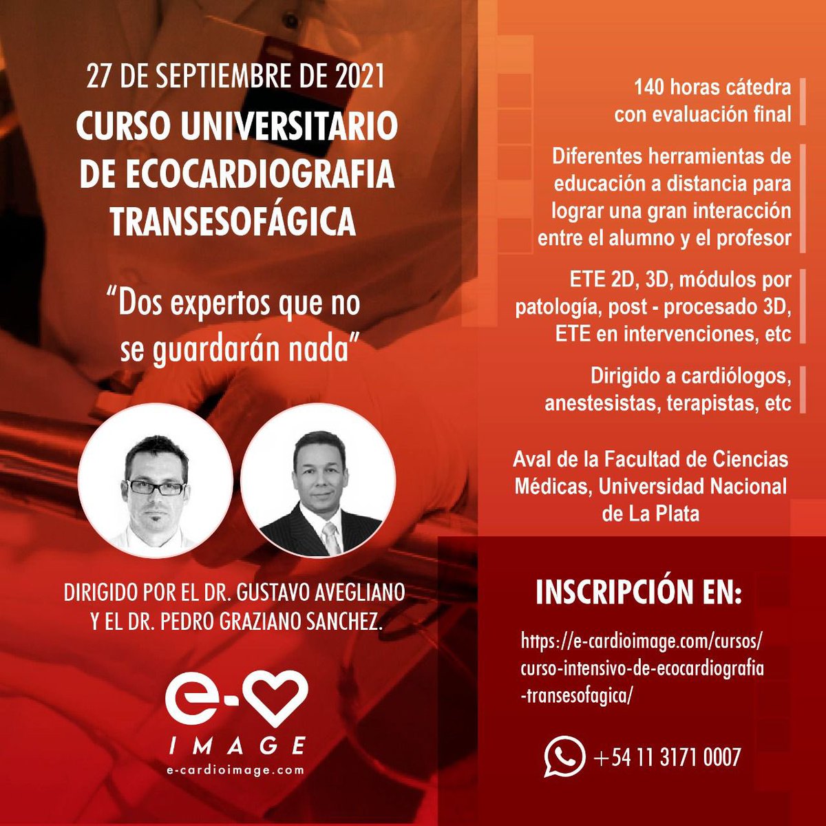 Cardiotweets (@cardiotweets83) on Twitter photo <a href="/ecardioimage/">e-cardioimage</a> <a href="/gusavegliano/">Gustavo Avegliano, MD, PhD</a> <a href="/wikimagen/">Pedro Graziano Sanchez</a> <a href="/smexcardiologia/">Sociedad Mexicana de Cardiología</a> <a href="/ANCAM_MEXICO/">ANCAM México</a> <a href="/AncisssteMx/">ANCISSSTE Oficial</a> <a href="/SISIACOficial/">SISIAC</a> <a href="/MDBeni/">BenVS</a> <a href="/SIACardio/">SIAC</a> <a href="/de_cardiologia/">Colegio Argentino de Cardiología</a> Curso univ. de ecocardiografía transesofágica. Últimos cupos con descuento. Comunicarse por whatsapp: + 54 11 3171 0007
e-cardioimage.com/cursos/curso-i… <a href="/ecardioimage/">e-cardioimage</a> <a href="/gusavegliano/">Gustavo Avegliano, MD, PhD</a> <a href="/wikimagen/">Pedro Graziano Sanchez</a> <a href="/smexcardiologia/">Sociedad Mexicana de Cardiología</a> <a href="/ANCAM_MEXICO/">ANCAM México</a> <a href="/AncisssteMx/">ANCISSSTE Oficial</a> <a href="/SISIACOficial/">SISIAC</a> <a href="/MDBeni/">BenVS</a> <a href="/SIACardio/">SIAC</a> <a href="/de_cardiologia/">Colegio Argentino de Cardiología</a> Curso univ. de ecocardiografía transesofágica. Últimos cupos con descuento. Comunicarse por whatsapp: + 54 11 3171 0007
e-cardioimage.com/cursos/curso-i…