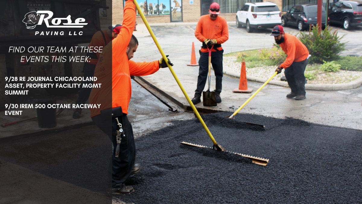 RosePavingCo's tweet photo. Come chat with the @RosePavingCo team this week at these events & be sure to ask about fall parking lot maintenance tips!
https://t.co/lFPmC31TPA
#PavingPartner https://t.co/SbMZTNZOML