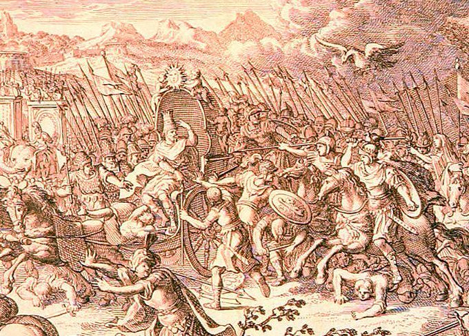 MilHistNow's tweet photo. On this day in 331 BC, a 25-year-old Alexander the Great defeats Darius III at Gaugamela in present-day Iraq. The Persian emperor famously flees the battlefield and will later be killed by his own lieutenants. https://t.co/UyZ93VeTh2