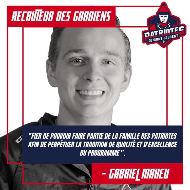 PatsStLaurent's tweet photo. *** ALERTE EMBAUCHE ***
L’organisation est fière d’annoncer que Gabriel Maheu agira à titre de recruteur des gardiens de but pour les saisons à venir.
Bienvenue dans la grande famille des Patriotes Gabriel! 🔴⚪️🔵
#patsway https://t.co/JzEf8WqyiP