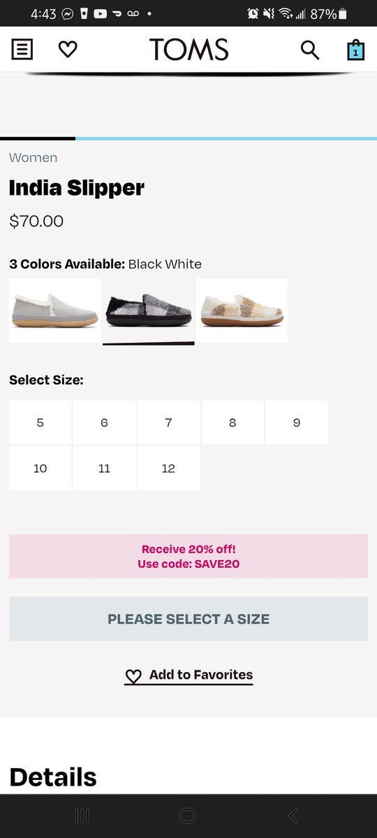 xtinabons's tweet photo. @TOMSsupport trying to purchase online, relevant discount code won't apply. Help please? https://t.co/Nw0gLGRKB6