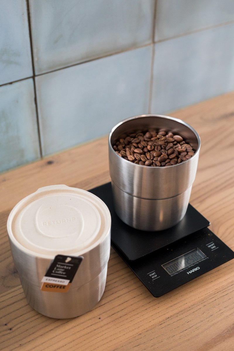 We're now selling beans in reusable <a href="/returnrco/">RETURNR</a> canisters to reduce single-use packaging. When buying beans in our shops, you can pay a $6 deposit, and either return the canister for $6 refund next time you visit, or swap for a new canister or refill the same one with fresh beans!