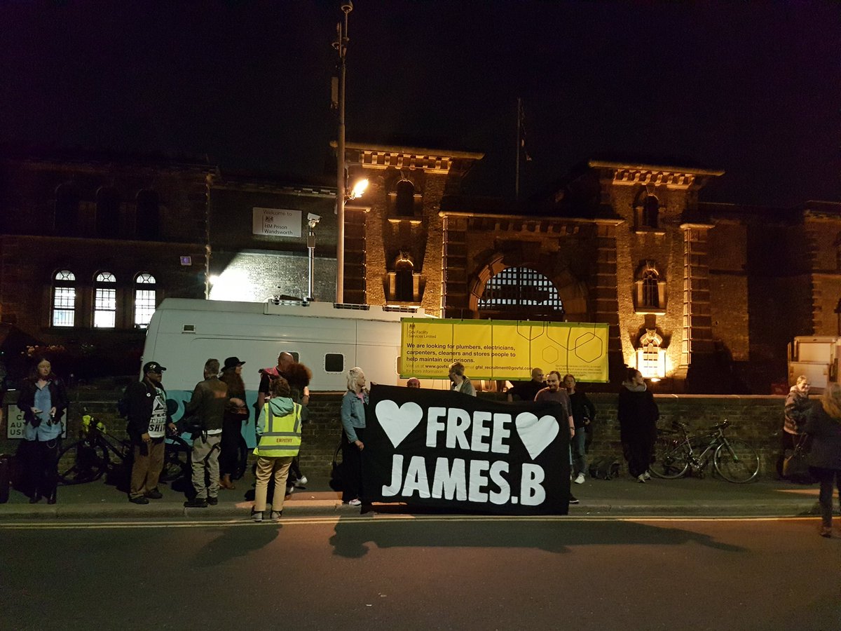 #FreeJamesBrown imprisoned for protesting for #ClimateAction 

<a href="/pritipatel/">Priti Patel MP</a> hear us say in Leicester, Birmingham, Northampton, Nottingham, Wyre forest, Cambridge, Bath, St Ives, Leeds, Norwich, Dorchester, North Cornwall, Barnstaple, Malvern, and HMP Wandsworth #FreeJamesBrown