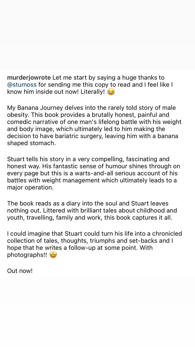 stuartmoss's tweet photo. Another lovely review for my new book by @JoGarrick3… have you read it yet!? 

My Banana Journey https://t.co/rqWEKnFUZE https://t.co/ANUoMq8ox5