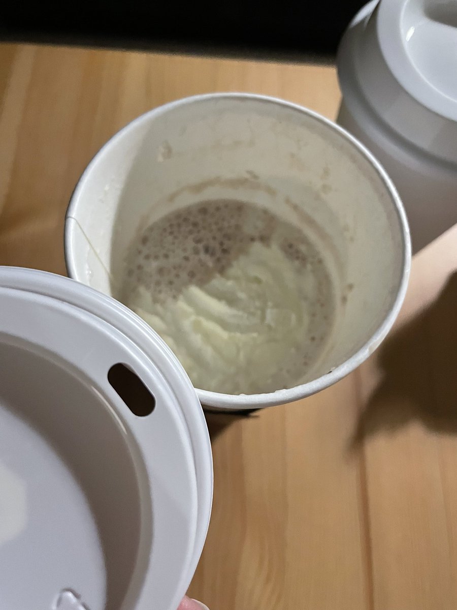amyblibs's tweet photo. Top Tips kids… don’t buy a large hot chocolate from @Starbucks as you only get 3/4 of a cup full… this has cream on top too 😂 only opened it cos they hadn’t put the lid on properly… stingy twats https://t.co/GOpq5adgvN
