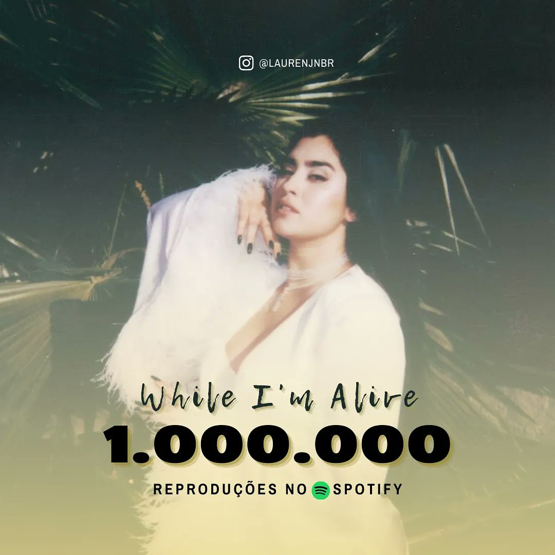 laurenjnbr's tweet photo. #WhileImAlive , single em parceria com a @femmeitforward para o projeto #bigfemmeenergy chegou a 1 milhão de reproduções no @spotify.
Continuem dando stream pra lenda! https://t.co/h2jZZp68E4