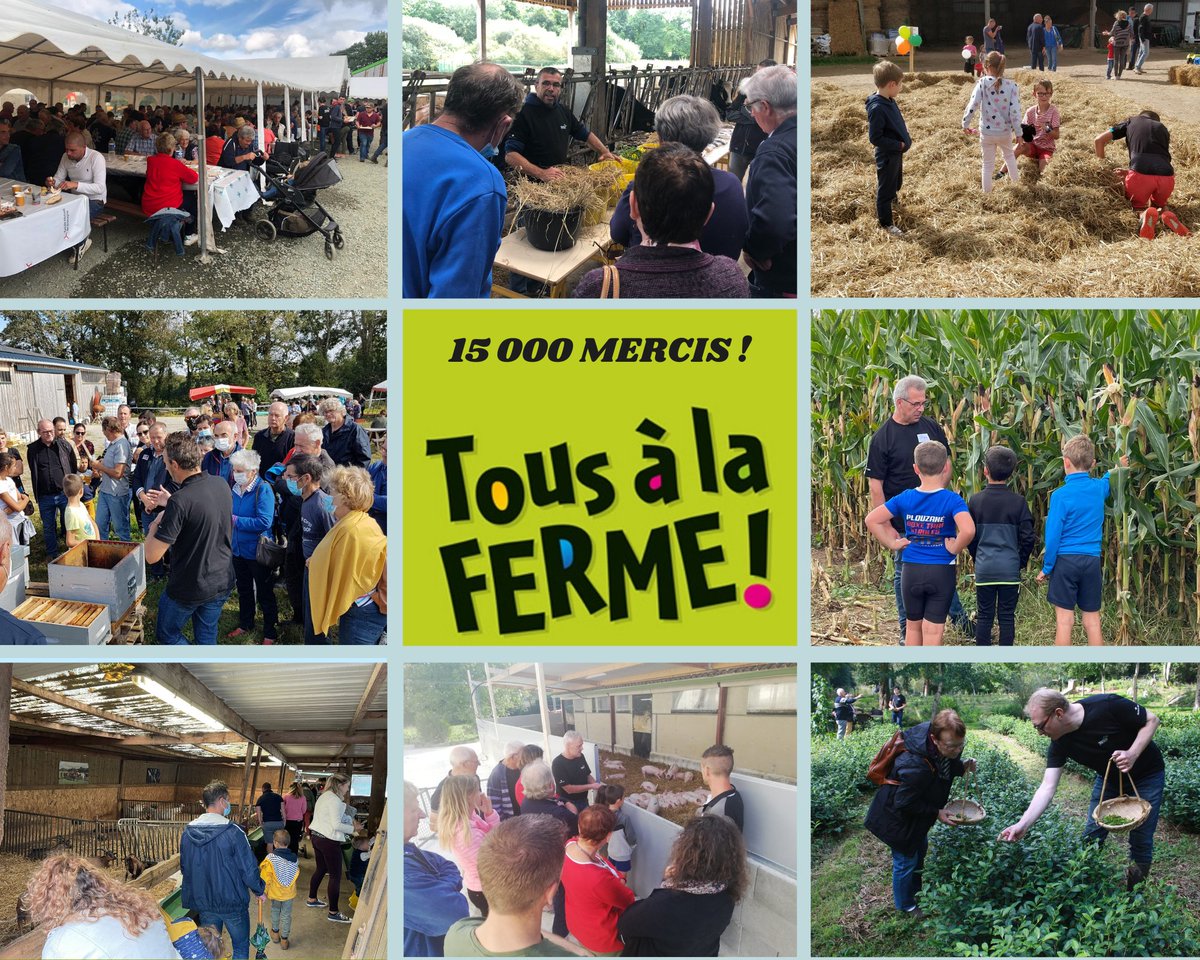 agriculteursBzh's tweet photo. Tous à la Ferme ! Vous avez été 15 000 personnes à répondre à notre appel, merci 🤩 Bravo aux agricultrices et aux agriculteurs qui ont ouvert leurs portes aujourd'hui avec leurs bénévoles et leurs partenaires ! Leur énergie a été récompensée par vos sourires 👍

RDV en 2022 ! https://t.co/jWUWW6v4nJ