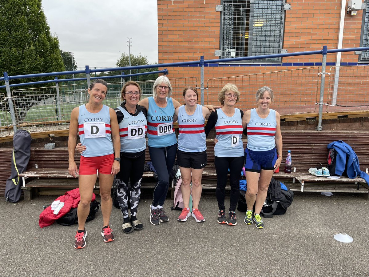 Corby_AC's tweet photo. Our Masters Ladies Team put in some gutsy performances yesterday, competing in the EMAC T&amp;F League Final at Milton Keynes. Depleted in numbers but not in spirit 😊 Thanks also to our 5 officials for their support too. 💙❤️💙 https://t.co/MKh8eBgPN6