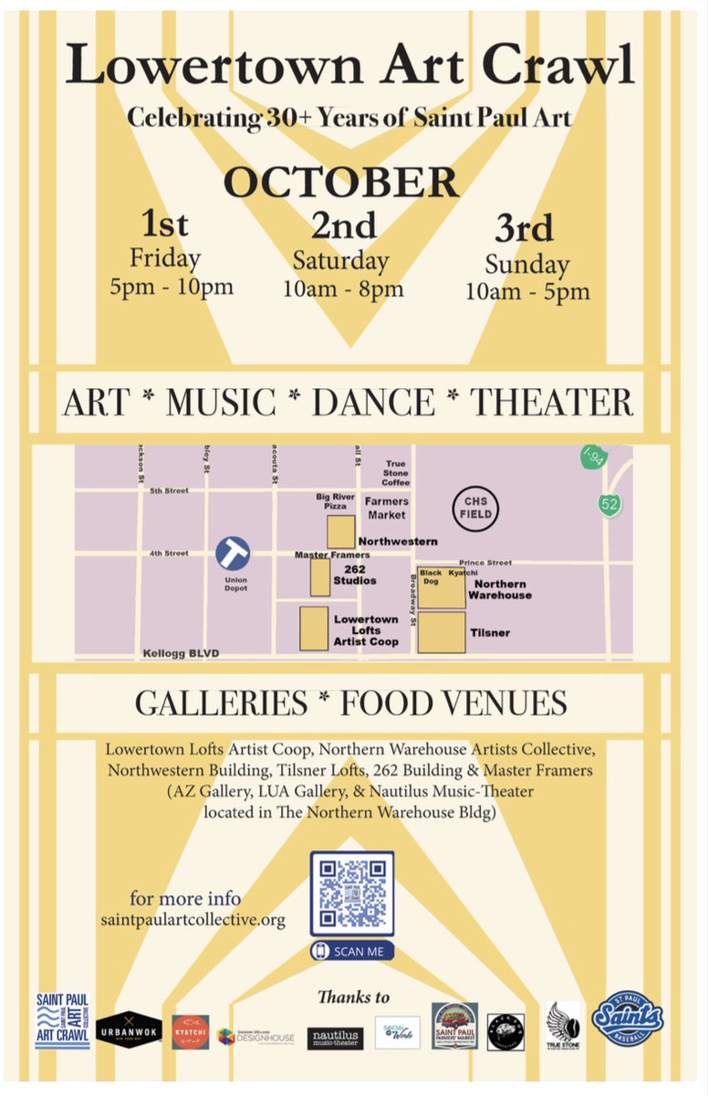 Lowertown, a St Paul Arts District since 1975. Saint Paul Art Crawl 2021, Oct. 1, 2, 3