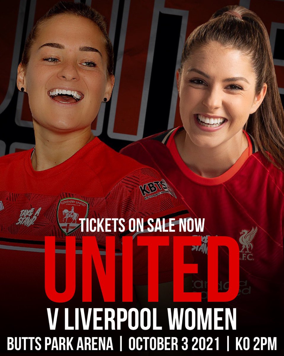 RugbyBoroughWFC's tweet photo. Coming up next for UNITED

We are back at the Butts Park Arena on Sunday 3rd October at 2pm as we take on Liverpool FC Women. 

🎟 Tickets on sale now: https://t.co/yyjNMZgNdw

#WeRise 🔴🟢 https://t.co/Ll66R0VEOh