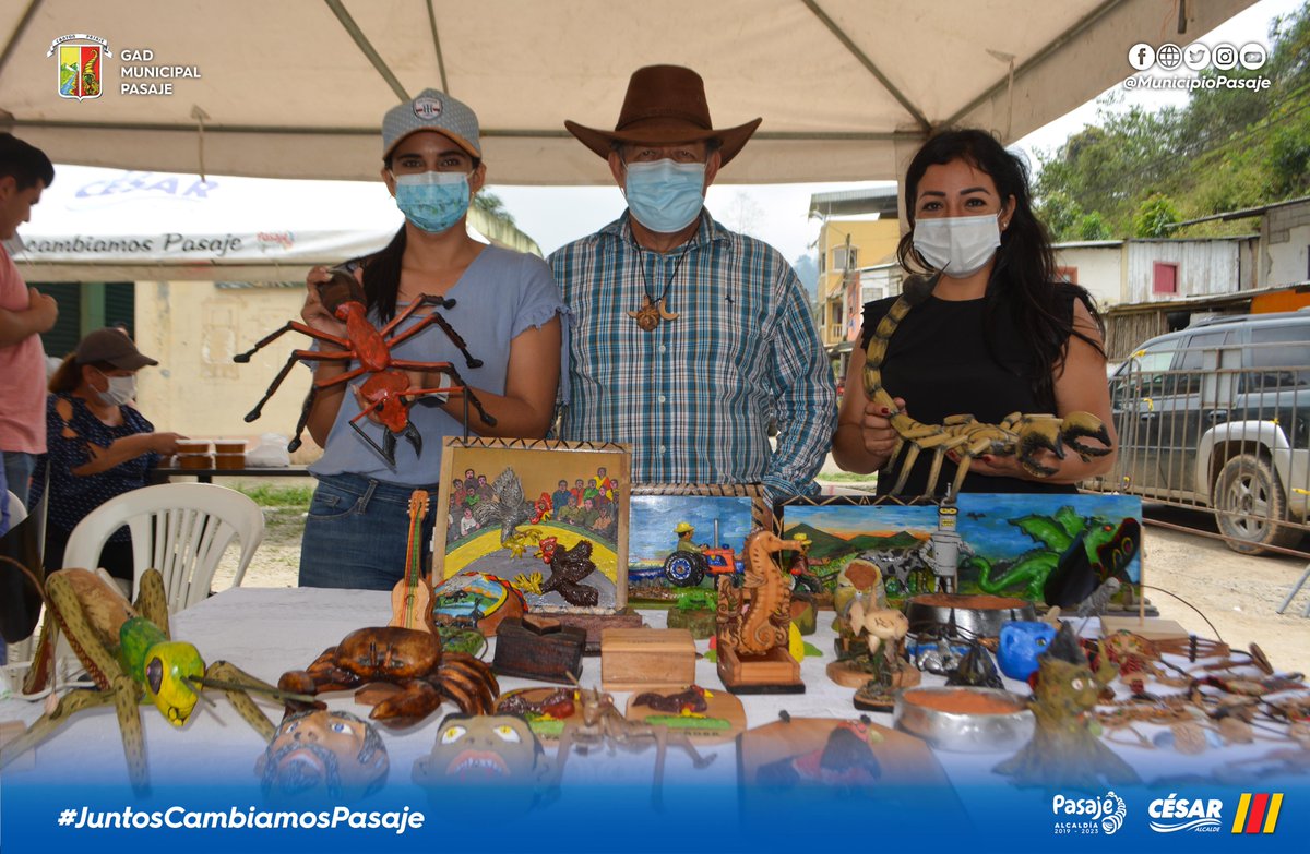 municipiopasaje's tweet photo. 🟨🟥🟨 Realizamos expoferia Casacay Emprende en La Cocha. Promocionamos  coctelería, manjar, café, chiflesitos, sangría, artesanías, derivados de sacha inchi, verduras orgánicas, mermelada de banano, comida típica

#ExpoferiaCasacayEmprende 
#CésarEncalada 
#JuntosCambiamosPasaje https://t.co/ShNODSgU6O