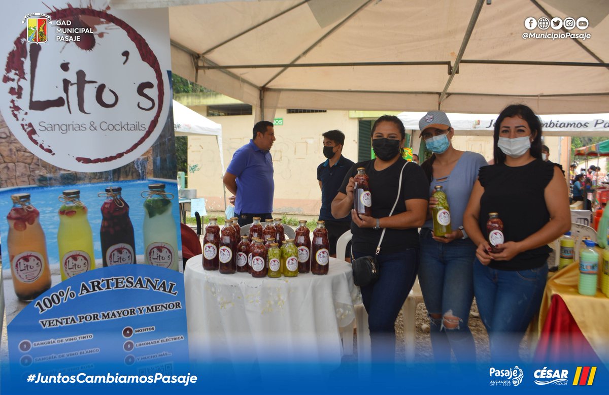 municipiopasaje's tweet photo. 🟨🟥🟨 Realizamos expoferia Casacay Emprende en La Cocha. Promocionamos  coctelería, manjar, café, chiflesitos, sangría, artesanías, derivados de sacha inchi, verduras orgánicas, mermelada de banano, comida típica

#ExpoferiaCasacayEmprende 
#CésarEncalada 
#JuntosCambiamosPasaje https://t.co/ShNODSgU6O
