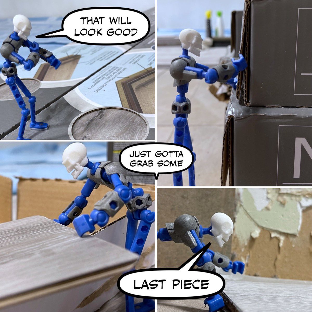 AdventuresofES's tweet photo. Helping lay some new flooring 

#toy #toyphotography #adventures #adventure #flooring #construction #helpingoutafriend #helpingout #modibot https://t.co/6UNfwuSGby