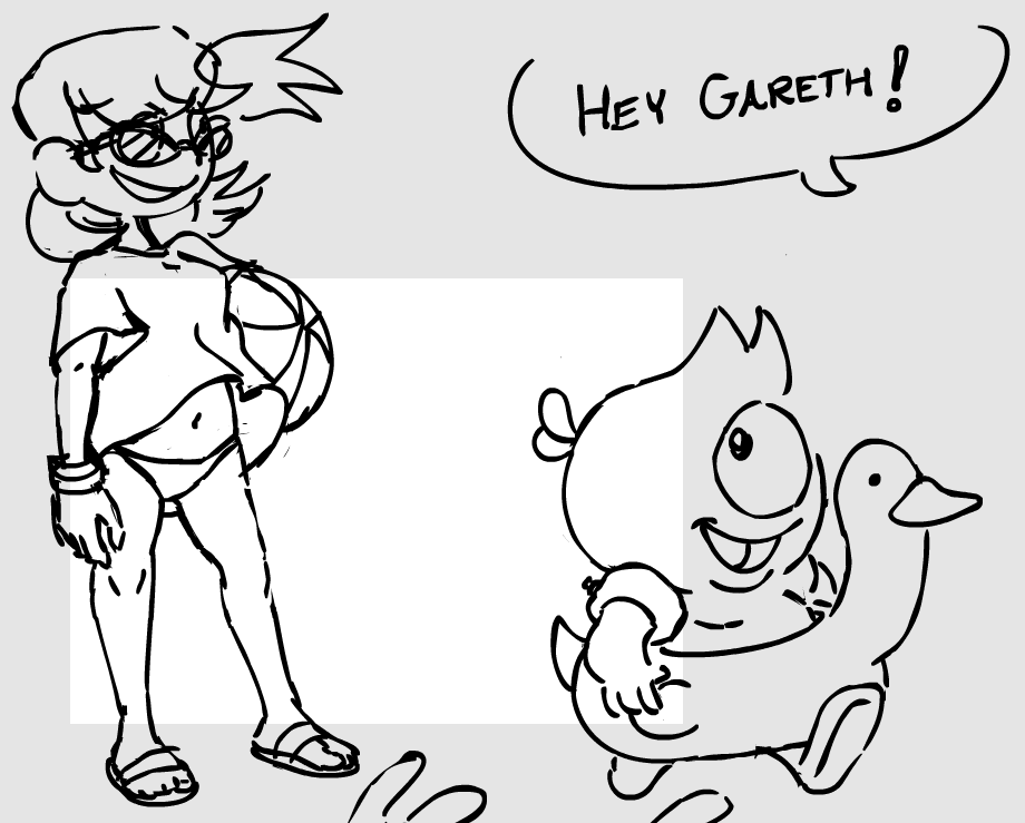 here's where I forgot my own characters colors and here's the sketch 