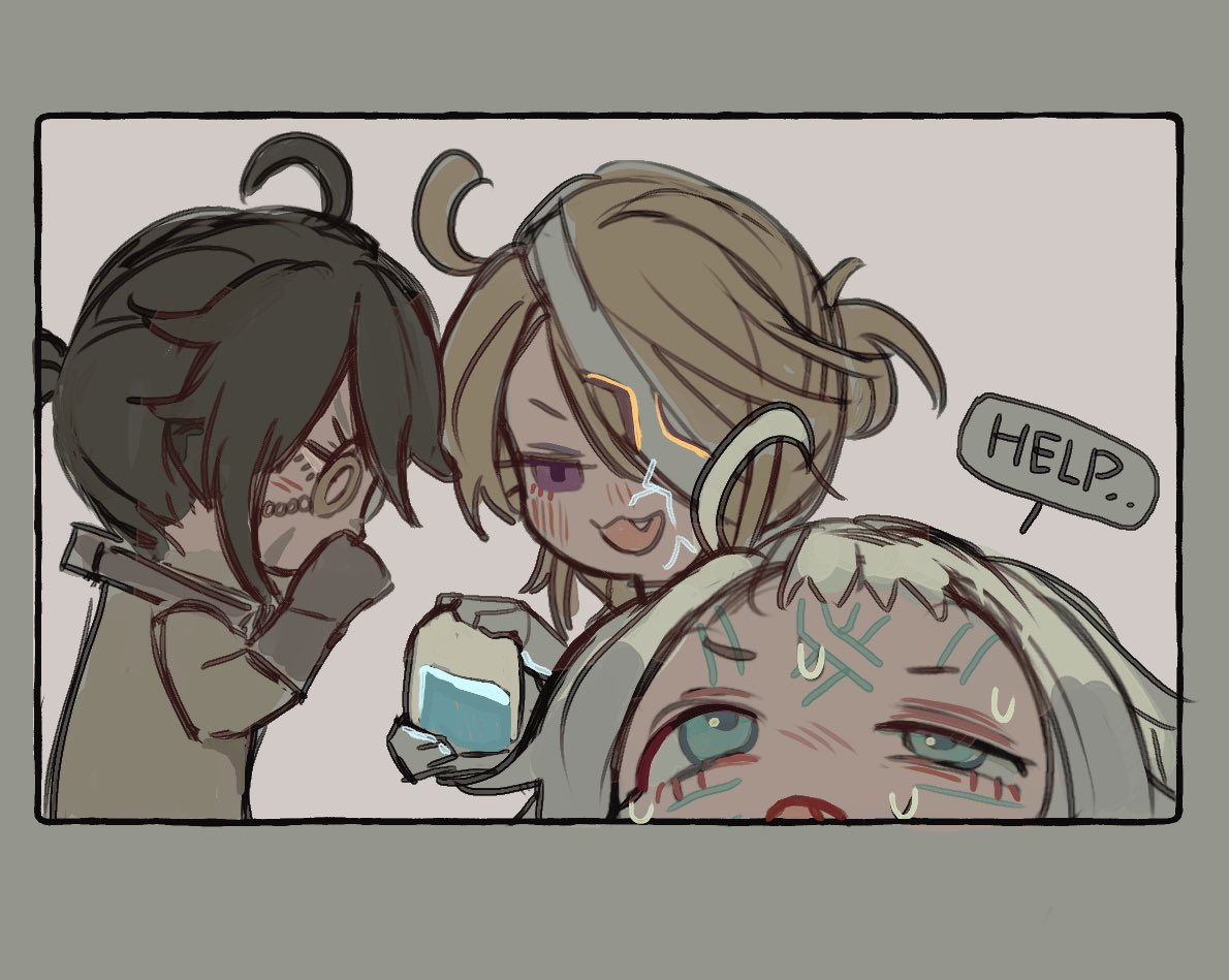 Doodles based on today's events and I'm gonna semi disappear again for assignment uvu … I'm behind ('・ω・`)