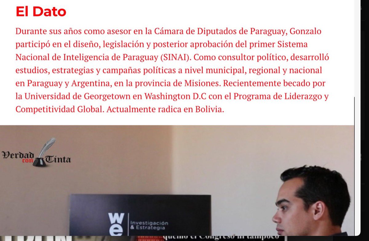 <a href="/mpereztalia/">Marcos Pérez Talia</a> <a href="/ParaguayReporta/">Reporta Paraguay</a> Gonzalo Ávila Sánchez
DIRECTOR DE WE ASESOR CAMARA DE DIPUTADOS DE PARAGUAY al final empleado de  cartes